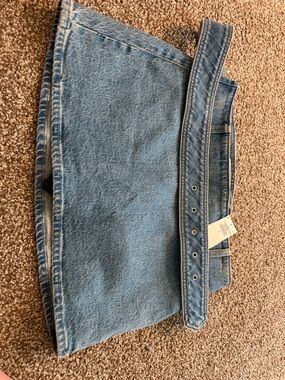 Abercrombie & Fitch Light Blue Denim Mini Skirt with Belt